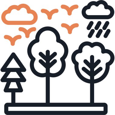 Ağaçlar. Web simgesi basit illüstrasyon