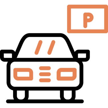 Park ediyor. Web simgesi basit illüstrasyon