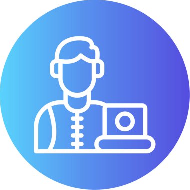 Kamera vektör illüstrasyon tasarımlı avatar adam