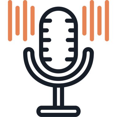 mikrofon simgesi, vektör illüstrasyonu