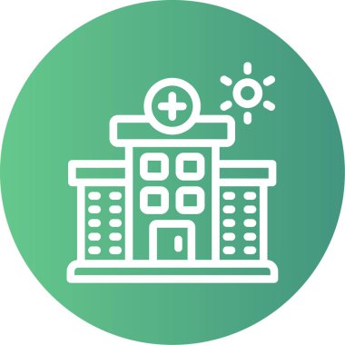 Hastane. Web simgesi basit illüstrasyon