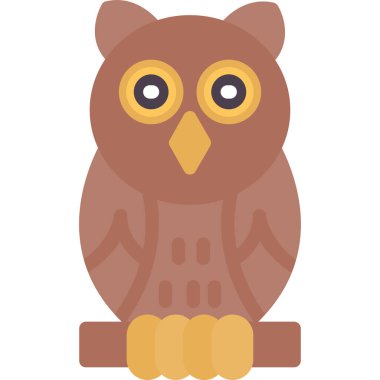 Baykuş düz vektör simgesi