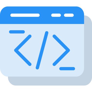 Tarayıcı programlama kodlama simgesi doldurulmuş ana hatlar biçiminde