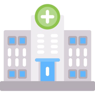 Hastane düz vektör simgesi