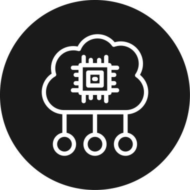 bulut hesaplama simgesi, vektör illüstrasyonu