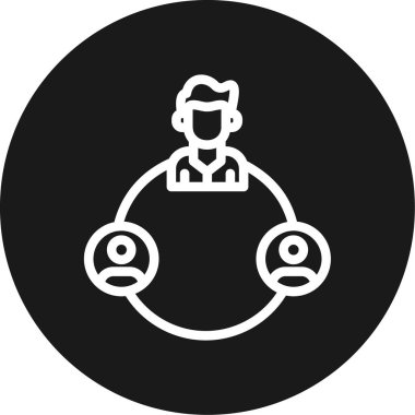 Çemberde daireler çizen insanların vektör simgesi