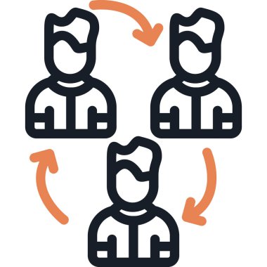 iş yönetimi düz simgesi, vektör, illüstrasyon