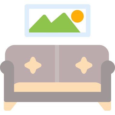 Kanepe renkli vektör simgesi