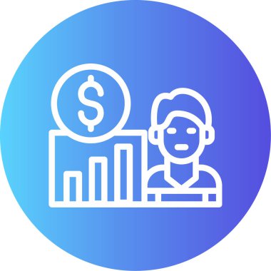 İş simgesinin vektör illüstrasyonu, para kavramı