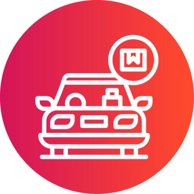 araba yıkama servisi simgesi, vektör illüstrasyonu