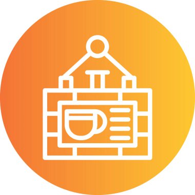 Kafe ikonu vektör illüstrasyonu