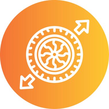 Dairesel ok simgesi. ince çizgi tasarımı illüstrasyonu