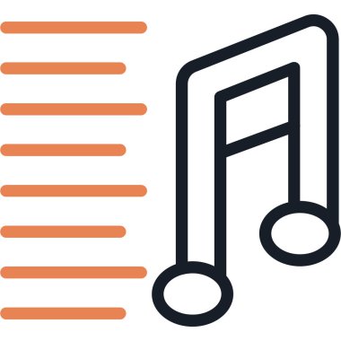 Müzik. Web simgesi basit illüstrasyon