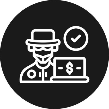 güvenlik hacker simgesi, vektör illüstrasyonu