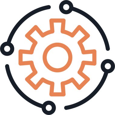 Çarklı dişli simgesi ana hat biçiminde