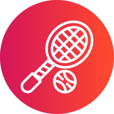 Tenis raketi çizgisi simgesinin vektör çizimi