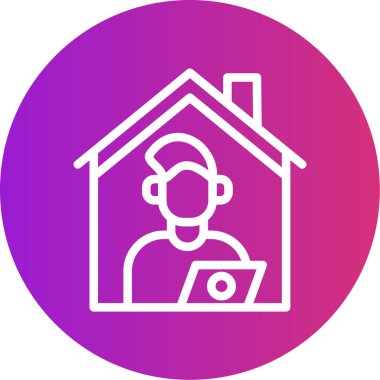 Bir dizüstü bilgisayar simgesinin vektör illüstrasyonu