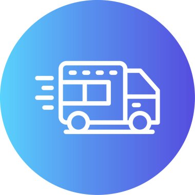 Otobüs simgesi. Web için taşıyıcı vektör simgelerinin basit çizimi