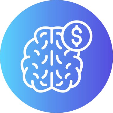 Beyin simgesi, vektör illüstrasyonu