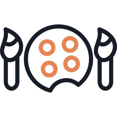 yemek ve mutfak hattı ve ikonu doldur