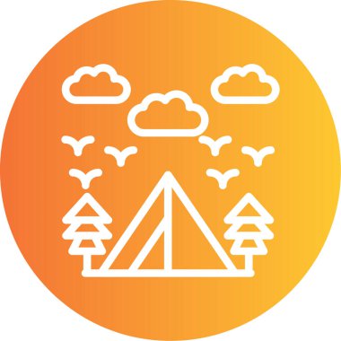 Modern ağaç simgesinin vektör illüstrasyonu