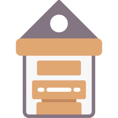 Otelde. Web simgesi basit illüstrasyon