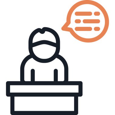 Dizüstü bilgisayar simgesi vektör illüstrasyonlu adam