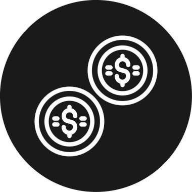 Dolar. Web simgesi vektör illüstrasyonu