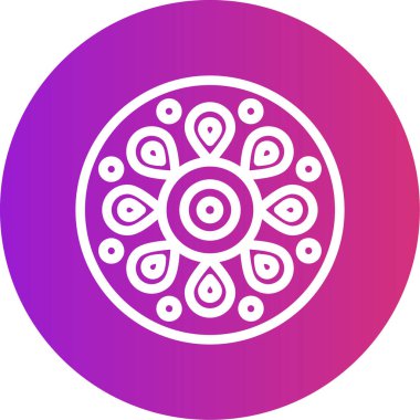 güzel lotus çiçeği çizgisi vektör simgesi