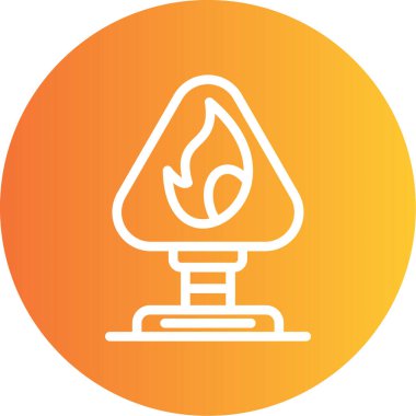 Şömine simgesinin vektör illüstrasyonu