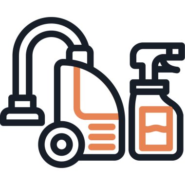 Temizlik servisi simgesi, vektör illüstrasyonu