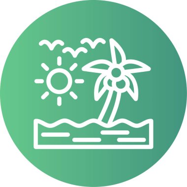 Güneş ve doğa ikonunun vektör illüstrasyonu