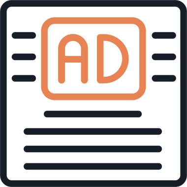 reklam reklam ikonu doldurulmuş - taslak biçimi