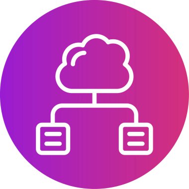 bulut hesaplama simgesi, vektör illüstrasyonu