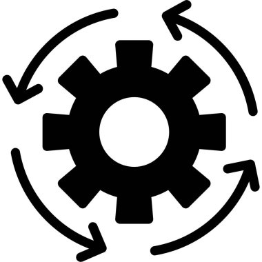 Çizgi tasarımındaki çarklar ayarları vektör simgesi