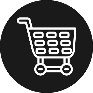 Alışveriş arabası ikon vektör illüstrasyonu