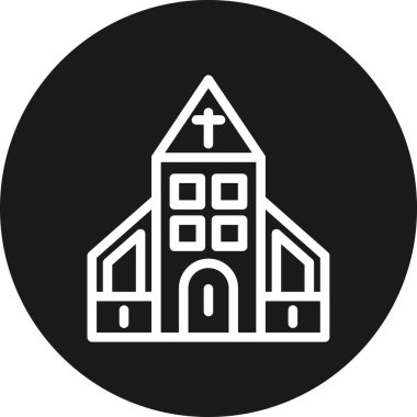 Bir bina simgesinin vektör illüstrasyonu