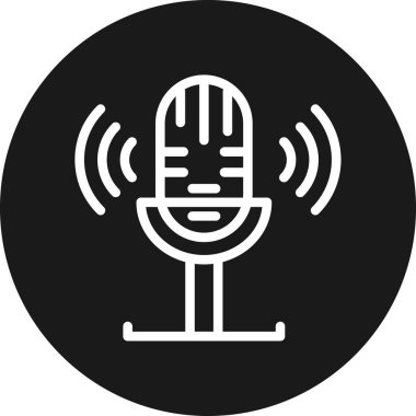 mikrofon simgesi vektör illüstrasyonu