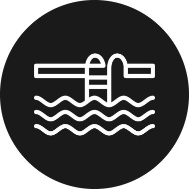 yüzme ikonu vektör illüstrasyonu