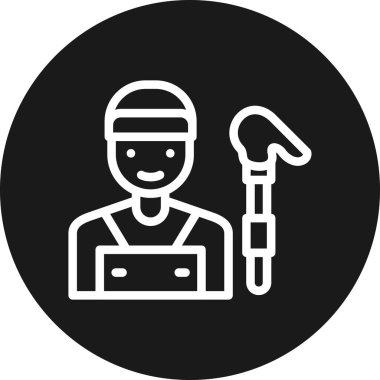 İnşaat işçisi simgesinin vektör illüstrasyonu