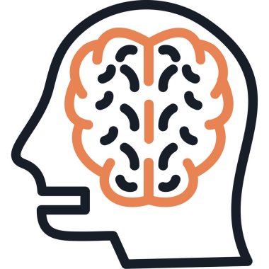 Beyin. Web simgesi basit illüstrasyon