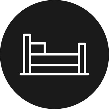 Beyaz arka planda yatak vektörü çizimi. Birinci kalite semboller. Konsept ve grafik tasarım için ince çizgi simgesi.