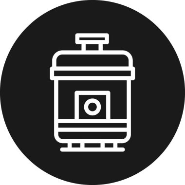 Yağ tankı vektör çizgisi simgesi, vektör işareti, beyaz arkaplanda, düzenlenebilir vuruşlar