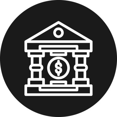 Banka binası simgesi vektör illüstrasyonu