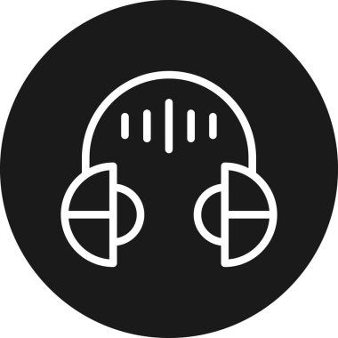 Kulaklık simgesinin vektör çizimi, basit bir kavram