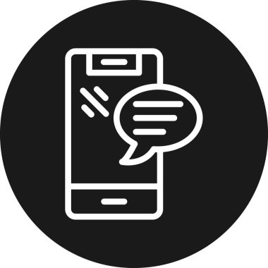 Telefon mesajı simge vektör çizim