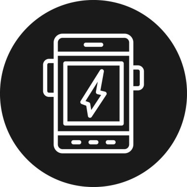 Moda biçimi izole edilmiş arkaplanda mobil güç simgesi