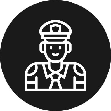 Bir polis simgesinin vektör illüstrasyonu