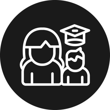 yüksek lisans öğrencisi simgesi, vektör illüstrasyonu