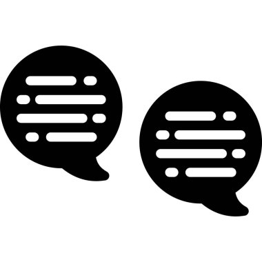 Sohbet ikonu vektörü. Düz vektör sembolü. izole edilmiş siyah sembol çizimi